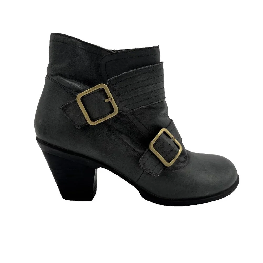 MIZ MOOZ Size 8 Gray Women Evan Leather Zippered Ankle Boots Booties - Picture 9 of 15